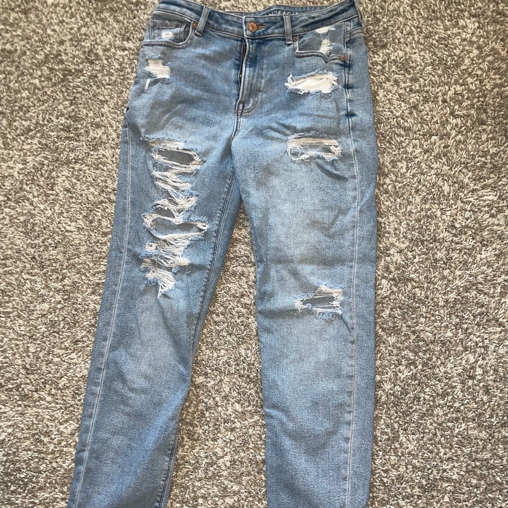 American Eagle Distressed Mom Jeans